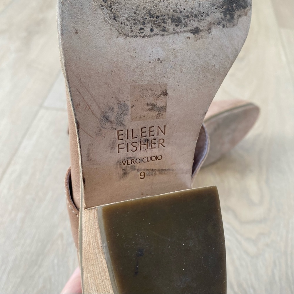 EILEEN FISHER Derby Ankle Booties Tan Wedge Heeled Booties - Picture 6 of 9